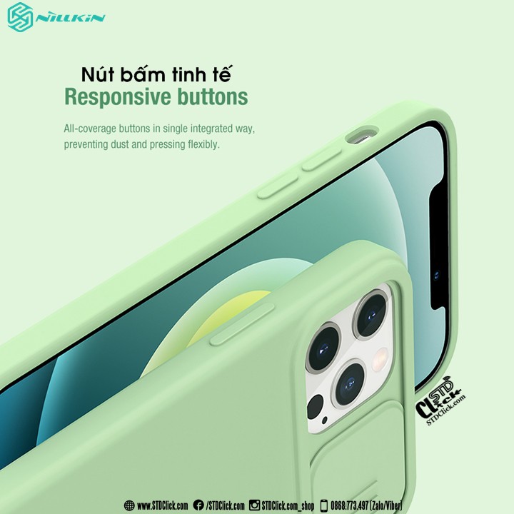 ỐP LƯNG IPHONE 12 PRO MAX NILLKIN CAMSHIELD SILKY SILICON BẢO VỆ CAMERA CHÍNH HÃNG