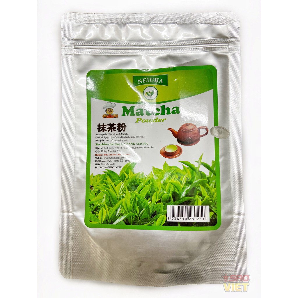 Bột trà xanh matcha Neicha Đài Loan túi 100g