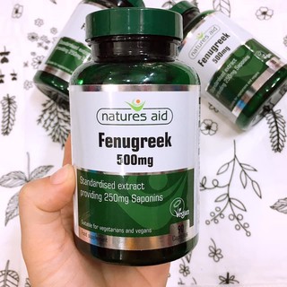 Viên Lợi Sữa Cỏ Cà Ri Fenugreek Natures Aid Chính Hãng UK 90v