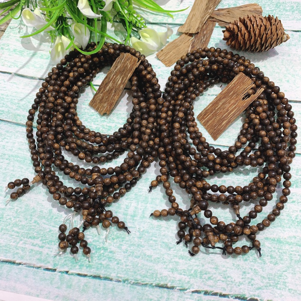 Vòng tay Trầm Hương hạt 6 ly quấn 3 vòng tay hàng loại 1 chuẩn thiên nhiên Tặng kèm hộp đựng VT050 - Hợp tất cả các mệnh