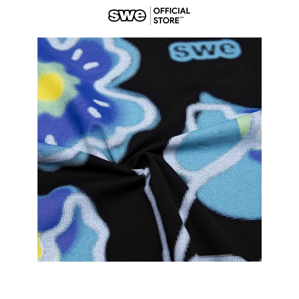 Áo phông tay lỡ unisex Local Brand FLOWER TEE 100% cotton in lụa - Thương hiệu SWE VN