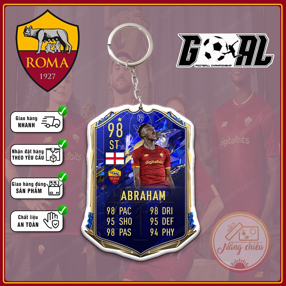 Móc khóa thẻ CLB bóng đá AS Roma - In Dày Sắc Nét 2 Mặt