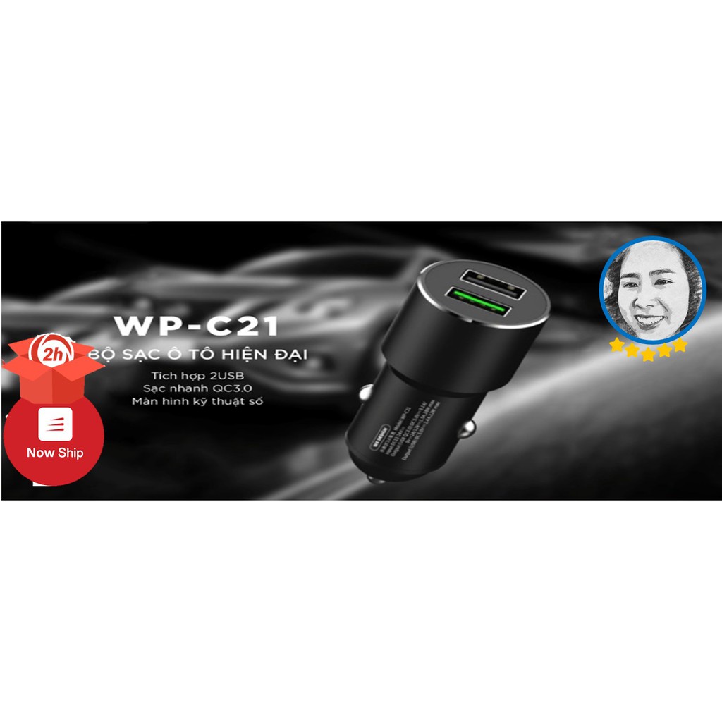 Củ sạc siêu nhanh đèn Led báo nguồn ô tô WK WP-C21, bảo hành 12 tháng 1 đổi 1
