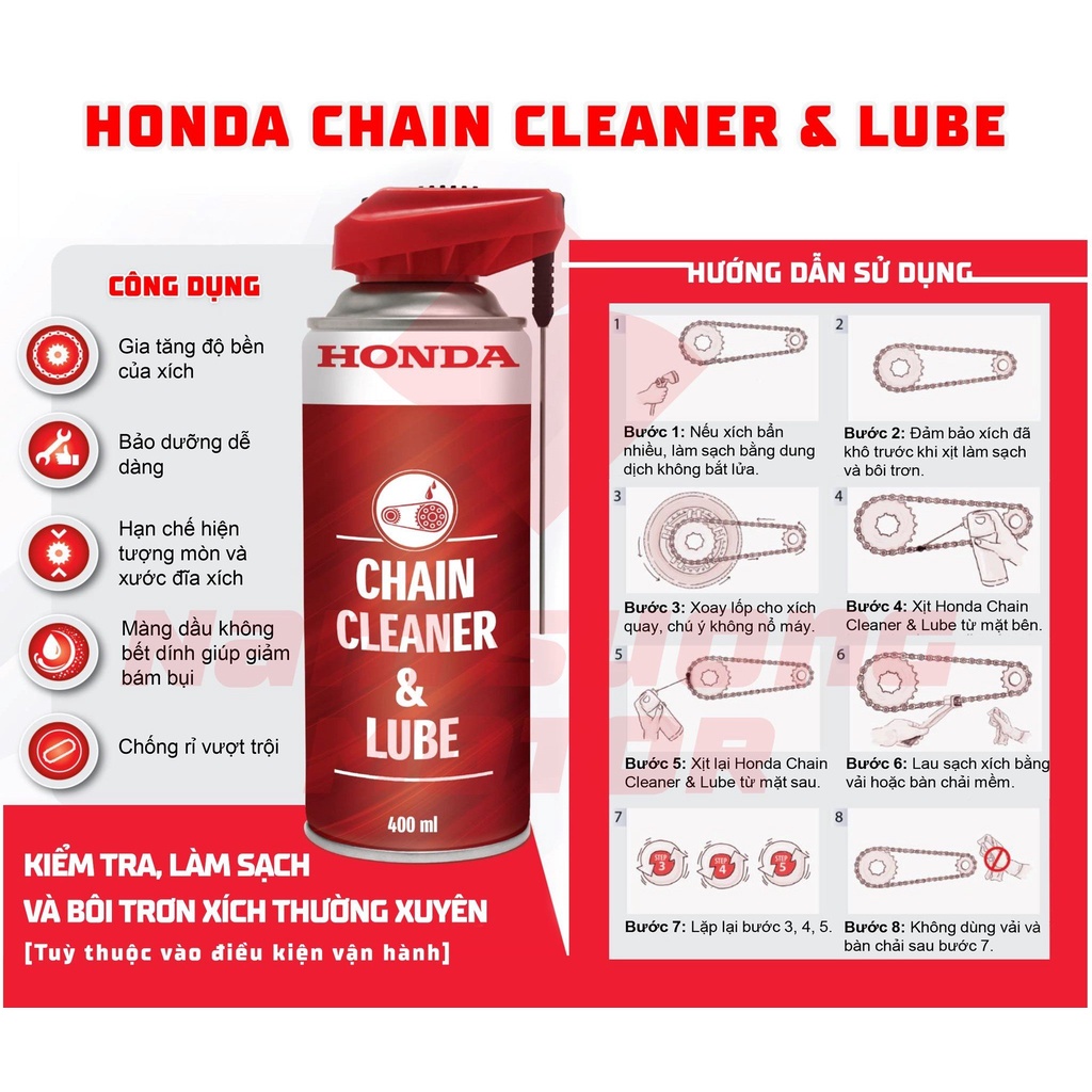 Dung Dịch Vệ Sinh Xích Tải Honda Chain Cleaner & Lube