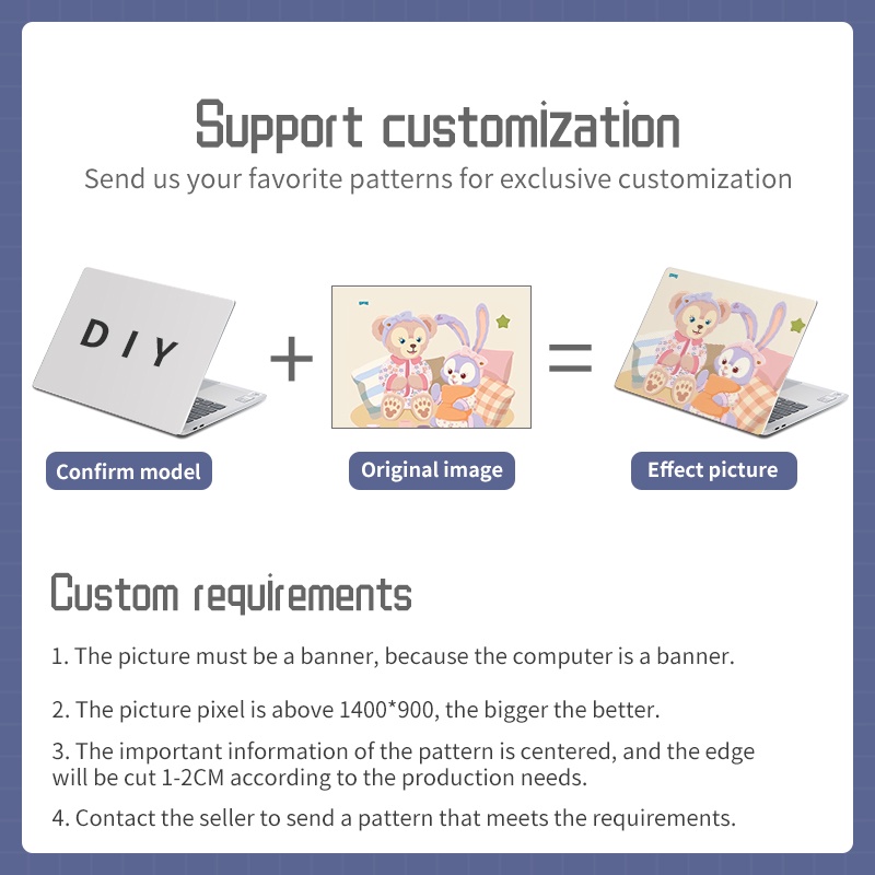 Miếng Dán Trang Trí Laptop Máy Tính Chống Nước Dễ Thương Cho 11 12 13 14 15 16 17 Inch