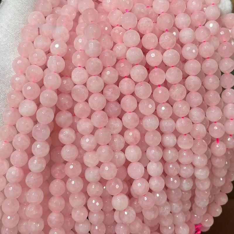 Chuỗi Hạt Đá Thạch Anh Hồng 8mm Tự Nhiên Dùng Làm Trang Sức