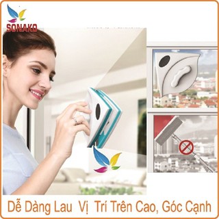 Miếng lau kính 2 mặt nam châm ABS thông minh