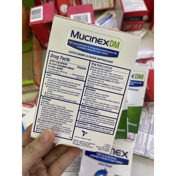 Mucinex DM viên giảm ho long đườm tức ngực