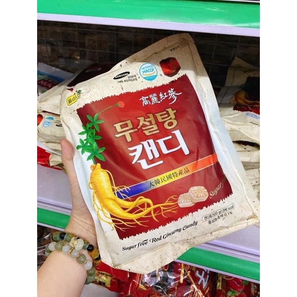 Kẹo hồng sâm không đường Koryo Food Hàn quốc, Bịch 500gr