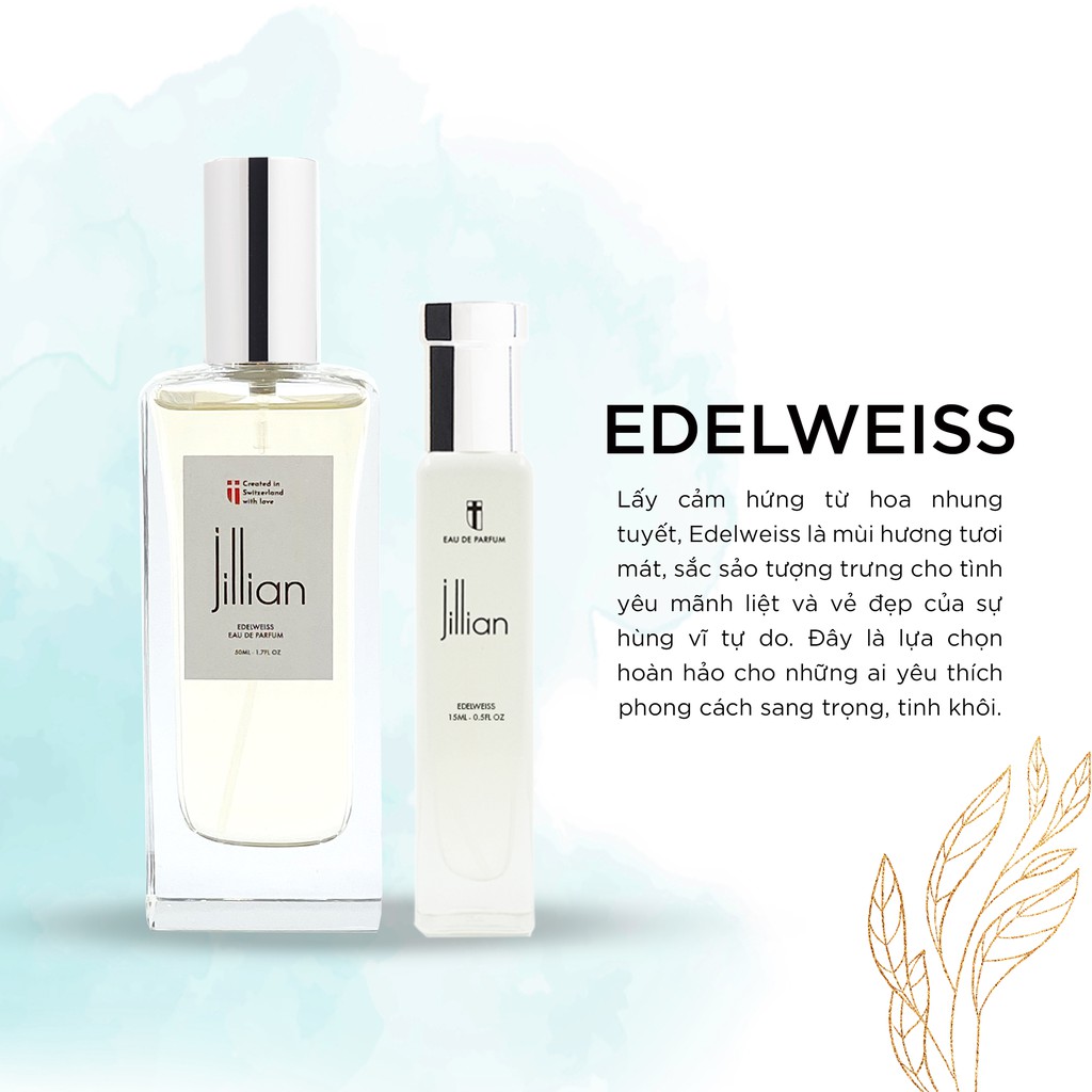 Nước hoa nữ Jillian: Edelweiss (EDP) 50ml hương hoa cỏ lôi cuốn | BigBuy360 - bigbuy360.vn