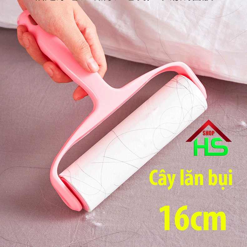 Cây lăn bụi quần áo, chăn màn, lông chó mèo 16cm - sử dụng lõi giấy dạng con lăn bụi, dùng để lăn dính, xé từng lớp