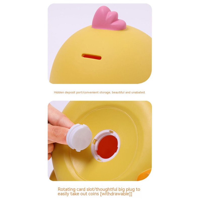Ống Heo Tiết Kiệm Tiền Hình Gà Con Dung Tích Lớn Không Thể Phá Vỡ Cho Trẻ Em con heo đất Ống Heo Tiết Kiệm Sức Chứa Lớn Hình Chú Gà Dễ Thương Cho Học Sinh