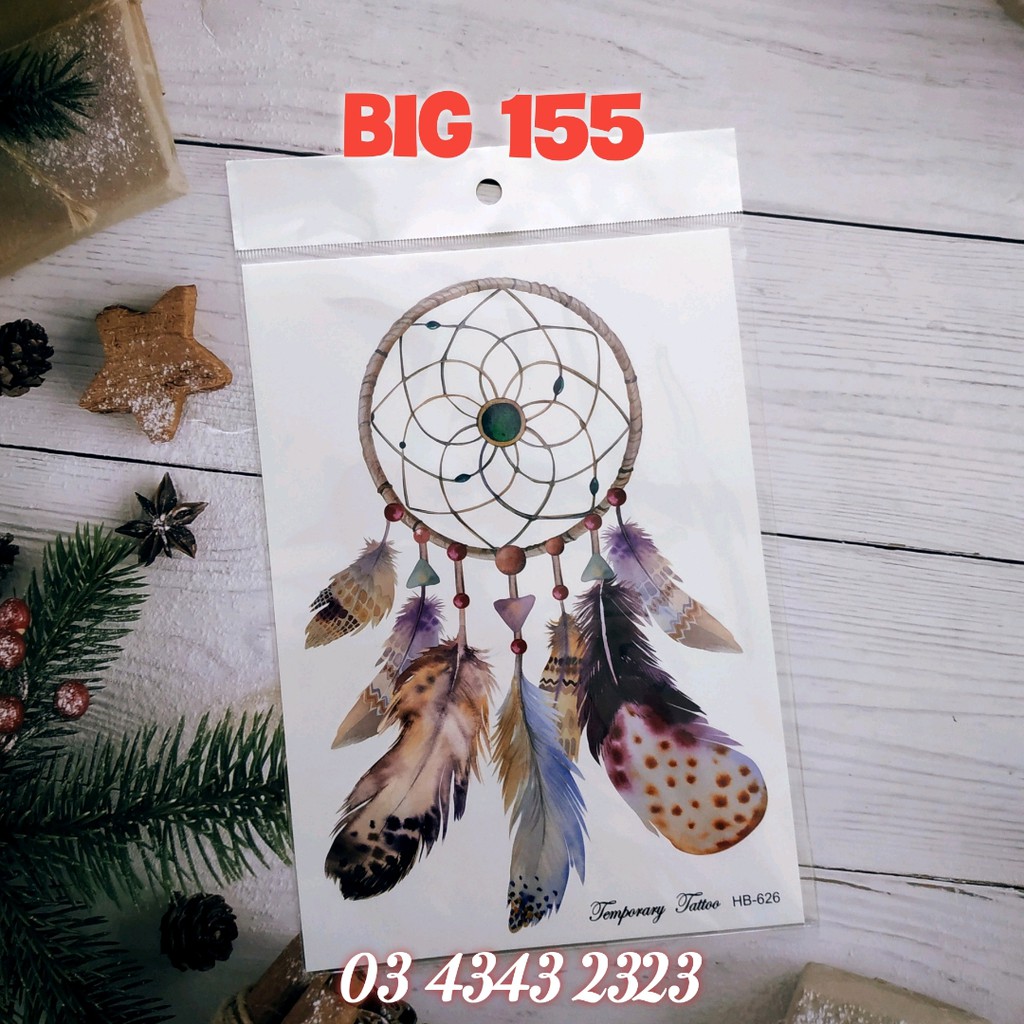 Hình xăm dán Dreamcatcher chuông gió JULLY Tattoo chất, xăm tạm thời 15 ngày chống nước an toàn bền đẹp