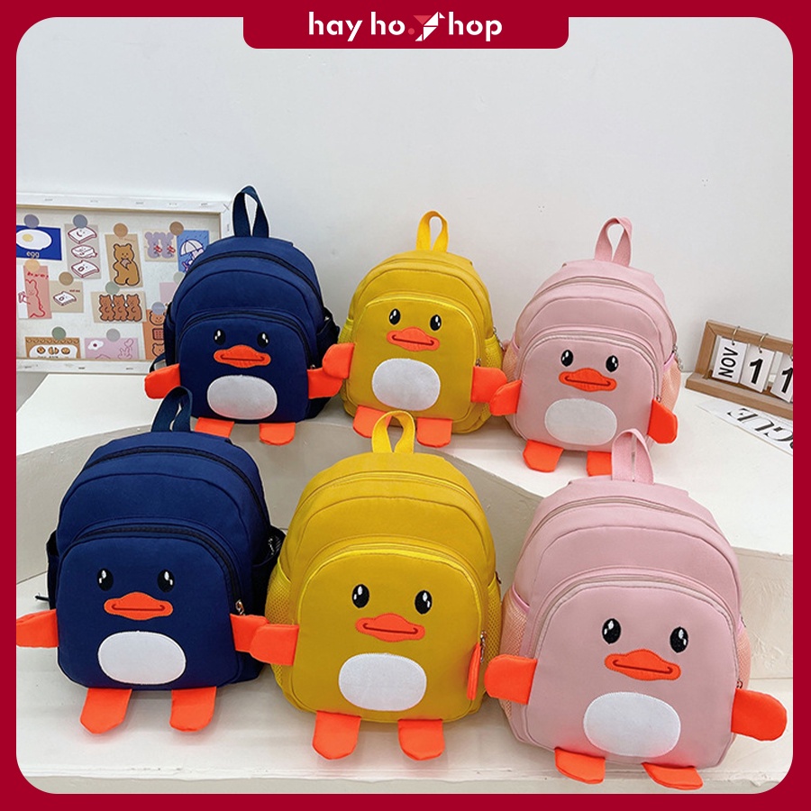 Balo cho bé, Ba lô Mẫu Giáo Nhà Trẻ bé trai bé gái từ 2 đến 5 tuổi chú vịt vàng đất đáng yêu 2023