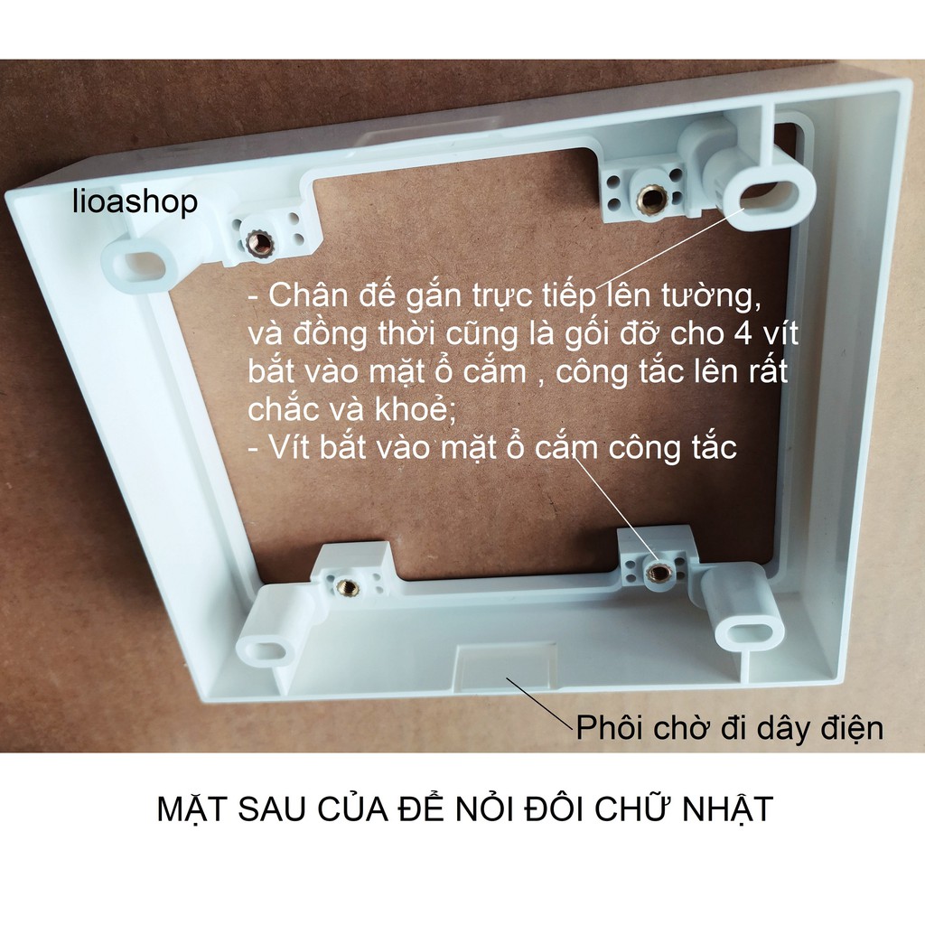 ĐẾ ÂM ĐÔI -ĐẾ NỔI ĐÔI LIOA DÙNG CHO MẶT CHỮ NHẬT.