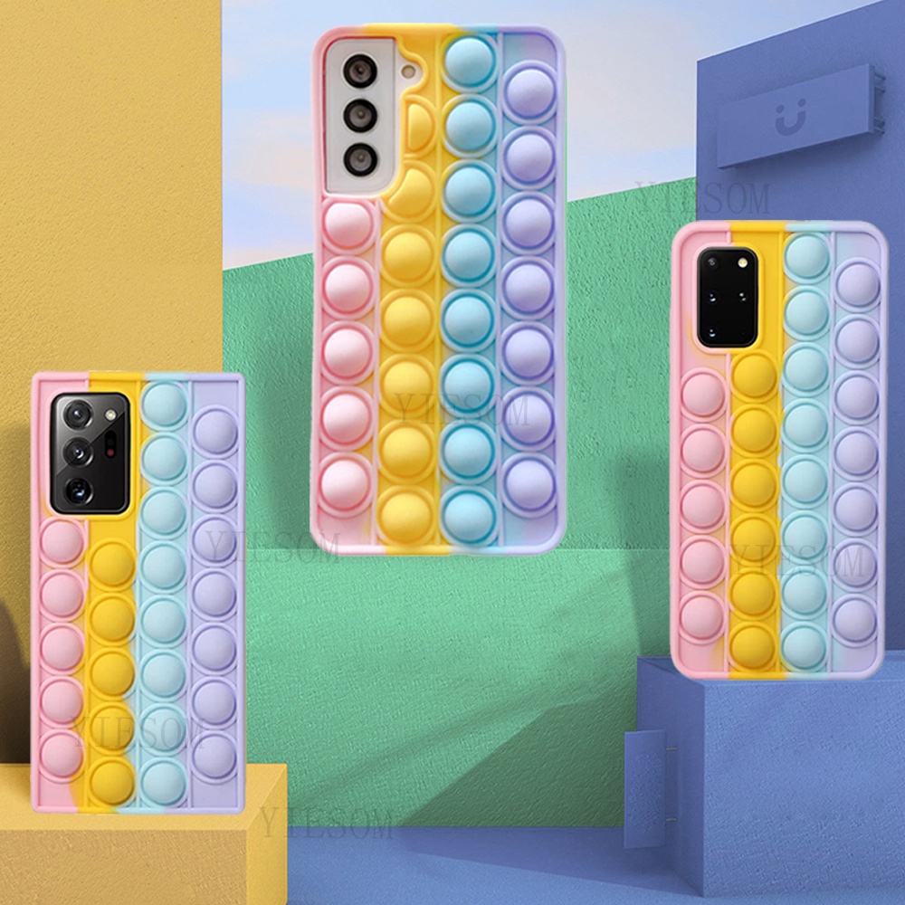 Ốp Điện Thoại Silicon Màu Cầu Vồng Cho Samsung Galaxy S21 Ultra S20 S10 S9 Plus Note 20 Ultra Note 10 9 Plus