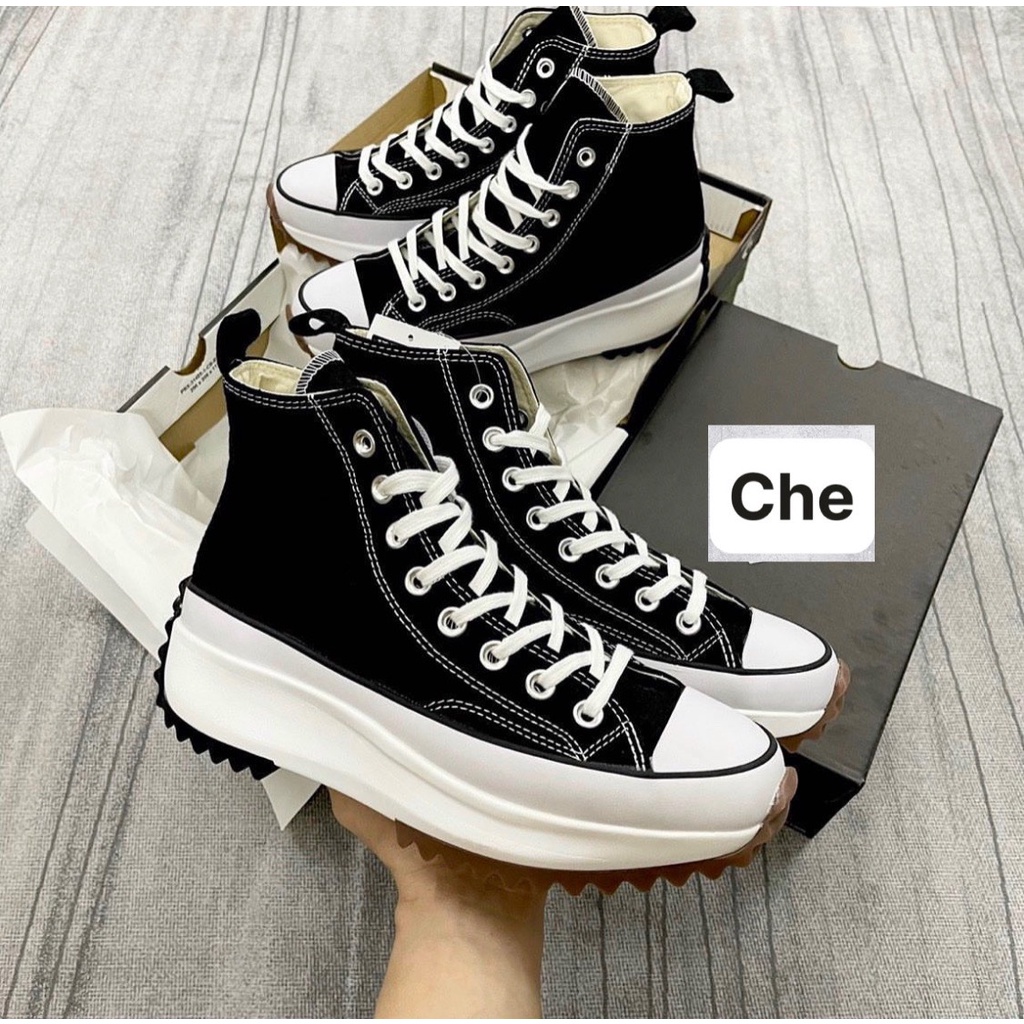 Giày Thể Thao C.V Run đen-trắng hot 2022, Giày Sneaker CV đen- trắng đế độn 5 phân Nam Nữ Chuẩn full bill+box +phụ kiện