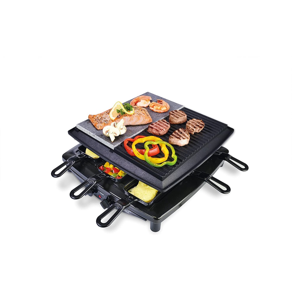 Bếp nướng 2 vùng STEBA RC 4 plus deluxe chrom 62-23-00 (1 mặt đá, 1 mặt nướng thường) - made in germany