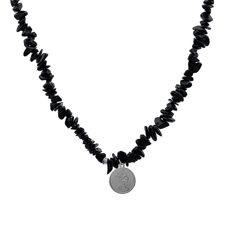 Vòng Cổ Chuỗi Hạt Pha Lê Đen Thời Trang Cao Cấp Phong Cách vintage Hàn Quốc