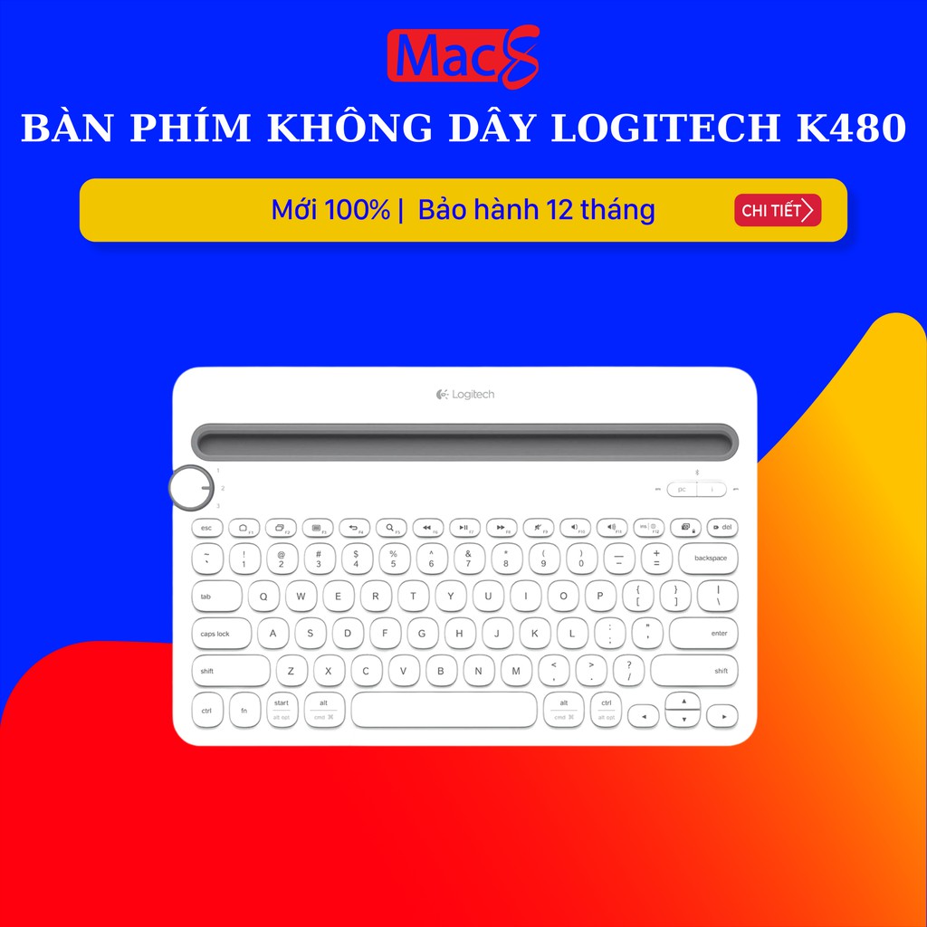 Bàn phím không dây Logitech K480 màu trắng