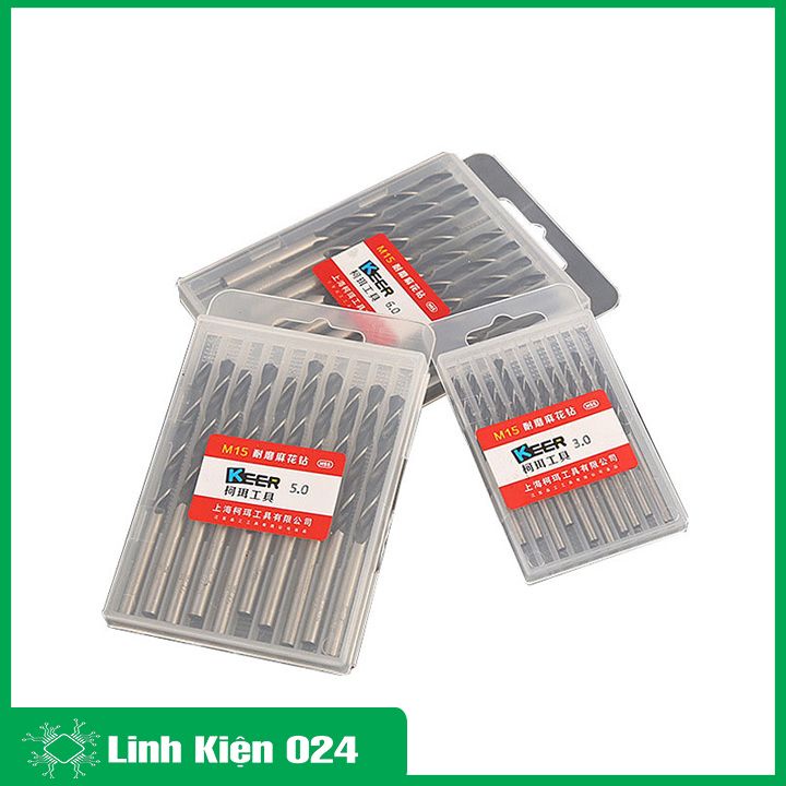 Mũi khoan xoắn thép không gỉ 6542 chống mài mòn đường kính 0.5-5.0mm (1 mũi)
