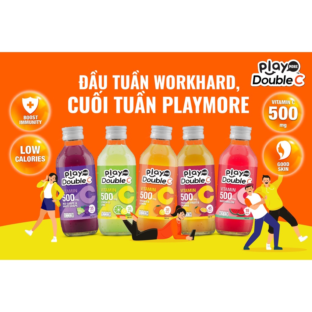 Nước giải khát Play More Double C chai 160ml