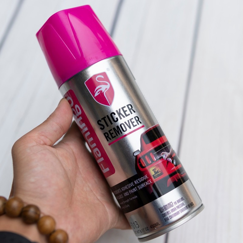 Chai xịt tẩy vết băng keo, nhựa đường trên xe hơi Flamingo Sticker Remover F013 450mL
