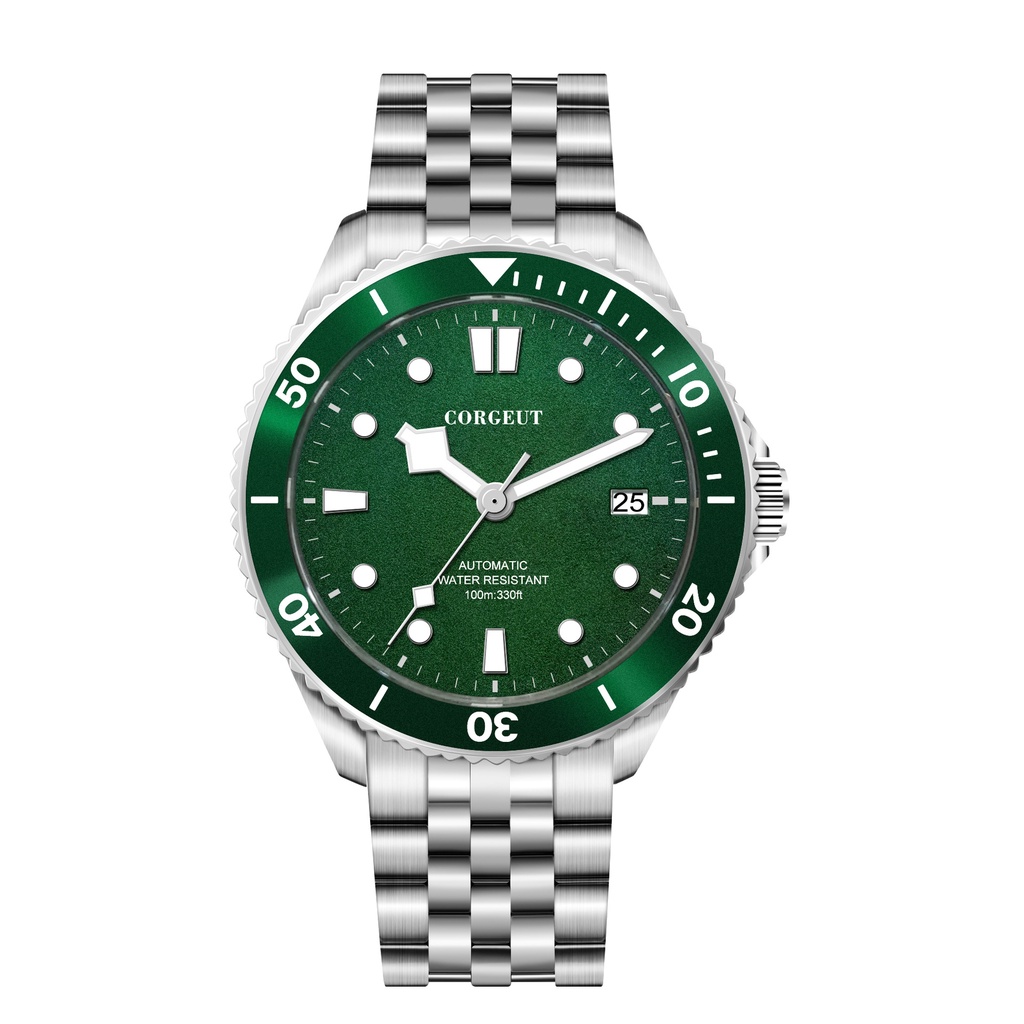 Đồng hồ nam corgeut chính hãng cao cấp đẹp - đồng cơ nam AUTOMATIC Nhật  dây kim loại mặt tròn đẳng cấp, BH 24 tháng