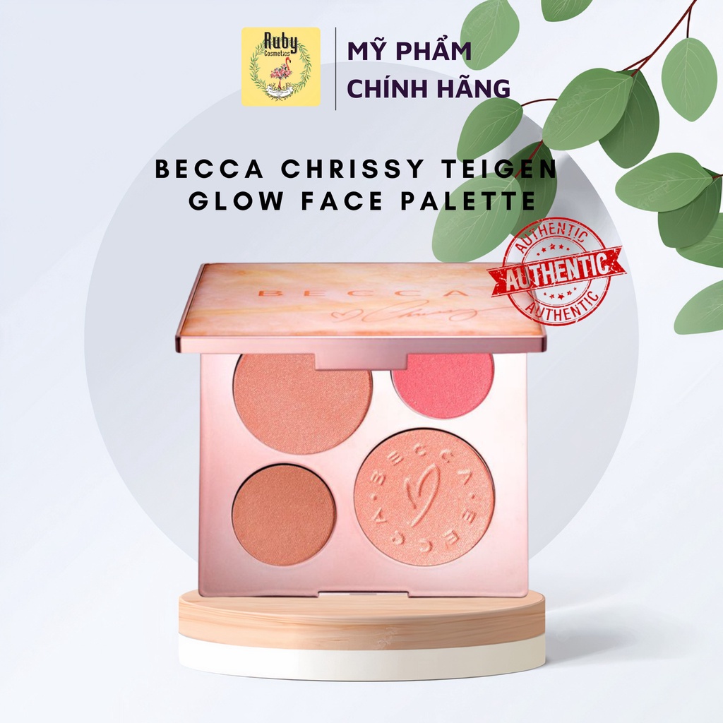Bảng Makeup Becca Chrissy Teigen Glow Face Palette (Highlight, Phấn Má, Bronzer)