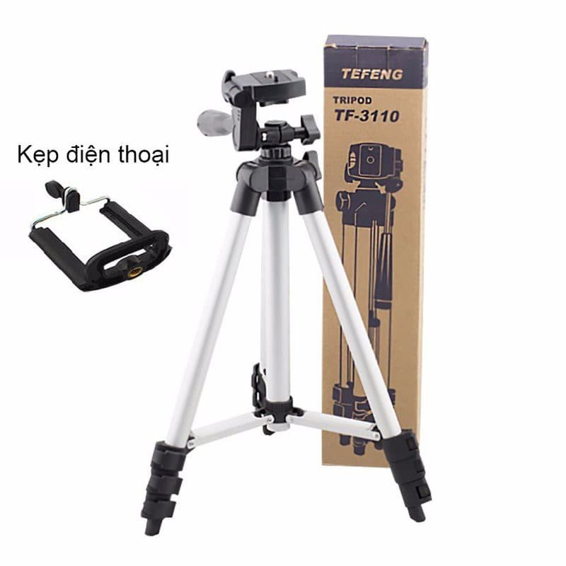 Chân Máy Ảnh Điện Thoại Tripod 3 Chân Cao 1m2 Chất Liệu Nhôm Cao Cấp