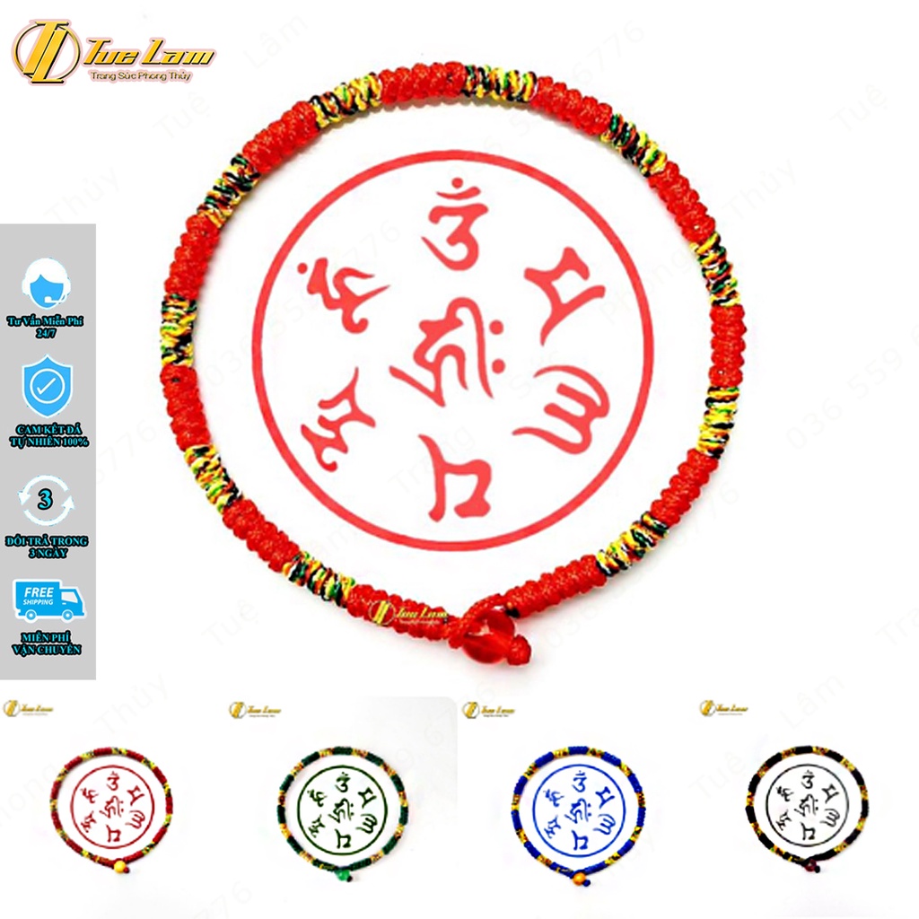 [Vòng May Mắn] Vòng chỉ may mắn bện handmde kiểu tây tạng khóa nút hạt các màu theo mệnh
