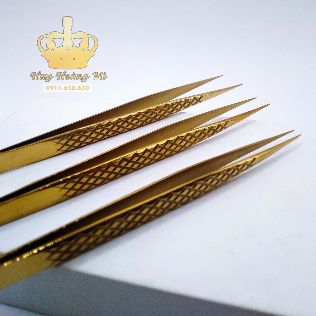 Nhíp tách pakistan vàng thẳng _dụng cụ nối mi_Huyhoangmi