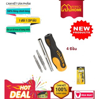 ⚡️Sale sốc⚡️ { Hàng chính_hãng}{Hàng_Chính hãng} Tô vít 4 đầu Tolsen 20043 Kt: 6.35X 65MM, 8 X 75MM