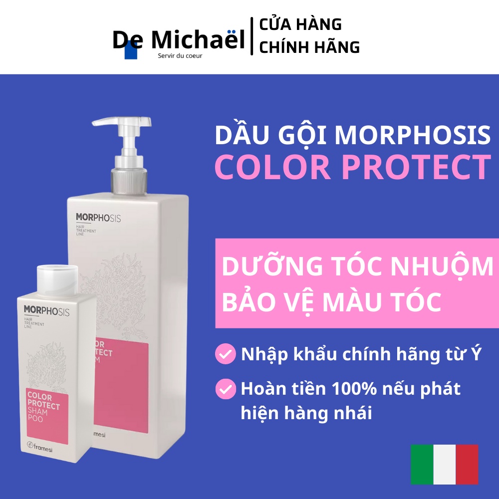 [Hàng Italy] Dầu gội dưỡng tóc nhuộm dưỡng ẩm giữ bền màu tóc đẹp sáng bóng FRAMESI MORPHOSIS COLOR SHAMPOO