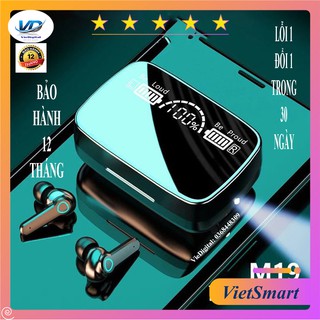 Tai nghe, Tai nghe bluetooth M19, chống nước, chống ồn, pin trâu, có đèn pin, BH 12 tháng, lỗi 1 đổi 1 trong 30 ngày.