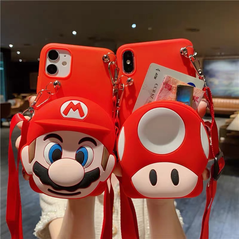 Ốp điện thoại dẻo họa tiết hoạt hình Super Mario kèm giá đỡ cho iPhoneSE 2020 IPhone 6 6s 7 8 Plus 5 5s 5SE 11Pro Max X Xs Max XR