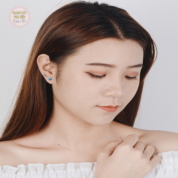 Hoa tai thời trang Hàn bạc ý S925, xinh xắn giá rẻ - HT224