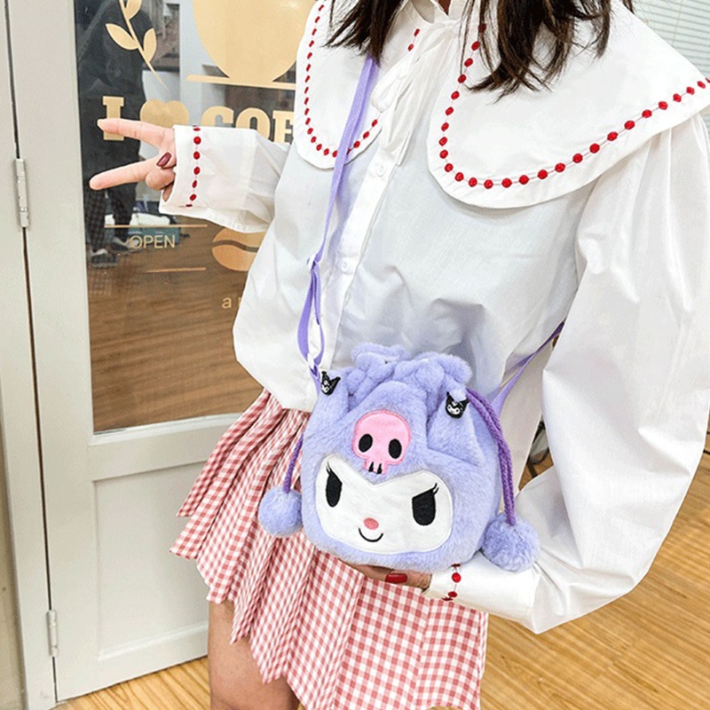 Túi Đeo Chéo Vai Bằng Vải Bông Họa Tiết Hoạt Hình Dành Cho Nữ