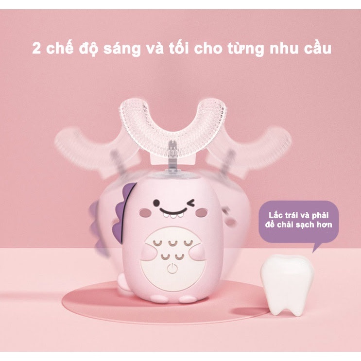 Bàn chải đánh răng điện Xiaomi AIBEDILA AB-4646 chữ U cho trẻ em An toàn dễ sử dụng - Minh Tín Shop