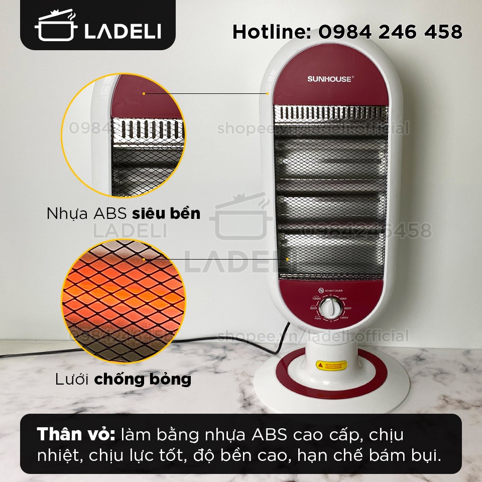 Sưởi điện hồng ngoại SUNHOUSE SHD7022 làm ấm nhanh