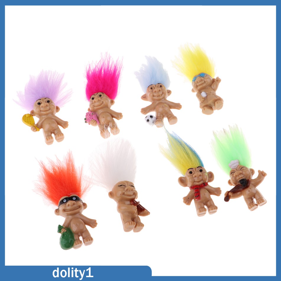 Set 8 Mô Hình Đồ Chơi Búp Bê Troll May Mắn Phong Cách Cổ Điển