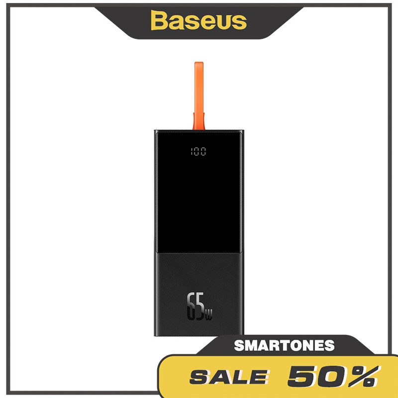 Pin dự phòng sạc nhanh Baseus 65W Elf Digital Display 2 in 1 20000mAh tích hợp cáp sạc Type C cho điện thoại, laptop