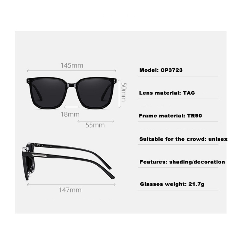 Kính mát phân cực KATELUO 3723 gọng vuông thời trang cho nữ