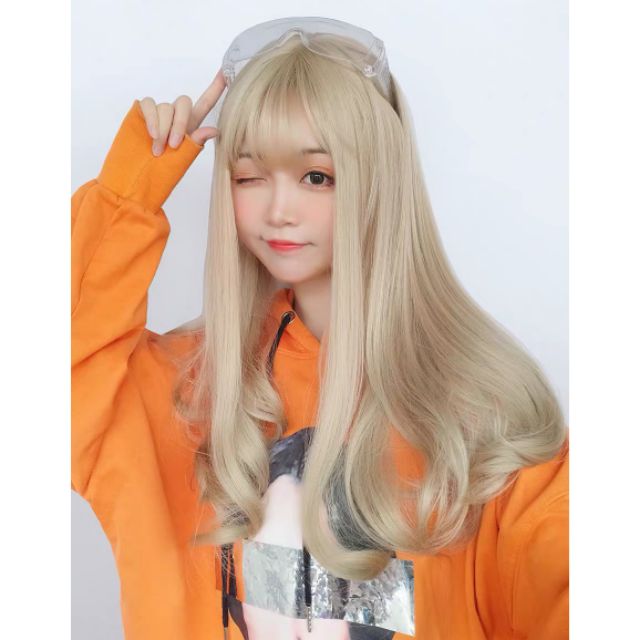 Tóc giả nữ đẹp  FREESHIP  nguyên đầu cúp vàng tây tặng kèm lưới