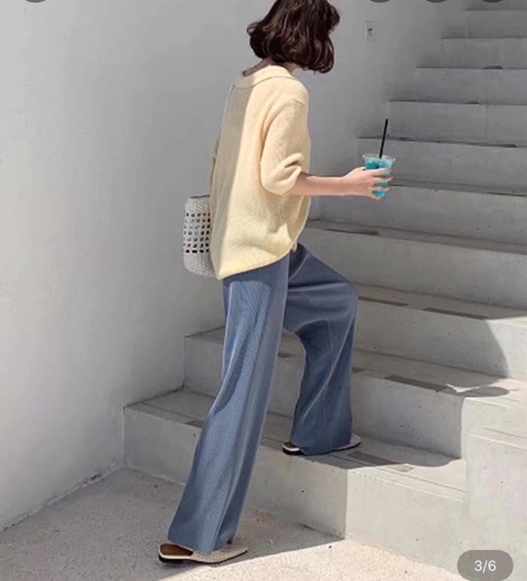 Quần culottes thun tăm co dãn cạp chun nhiều màu