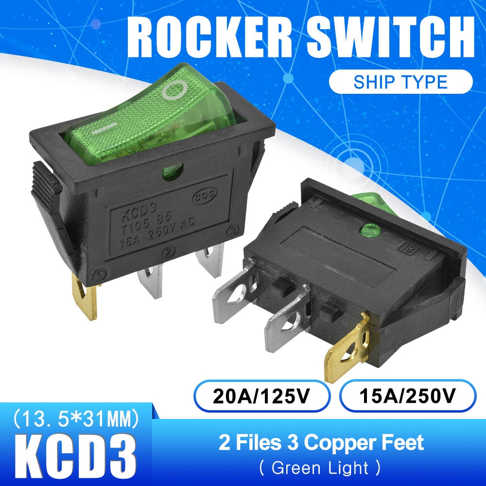 Set 5 Công Tắc Bật Tắt Kcd3 2 Vị Trí 15a / 16a / 20a 125v / 250v On-Off On-Off-On 2 Vị Trí 3 Vị2Pin 3pin | BigBuy360 - bigbuy360.vn
