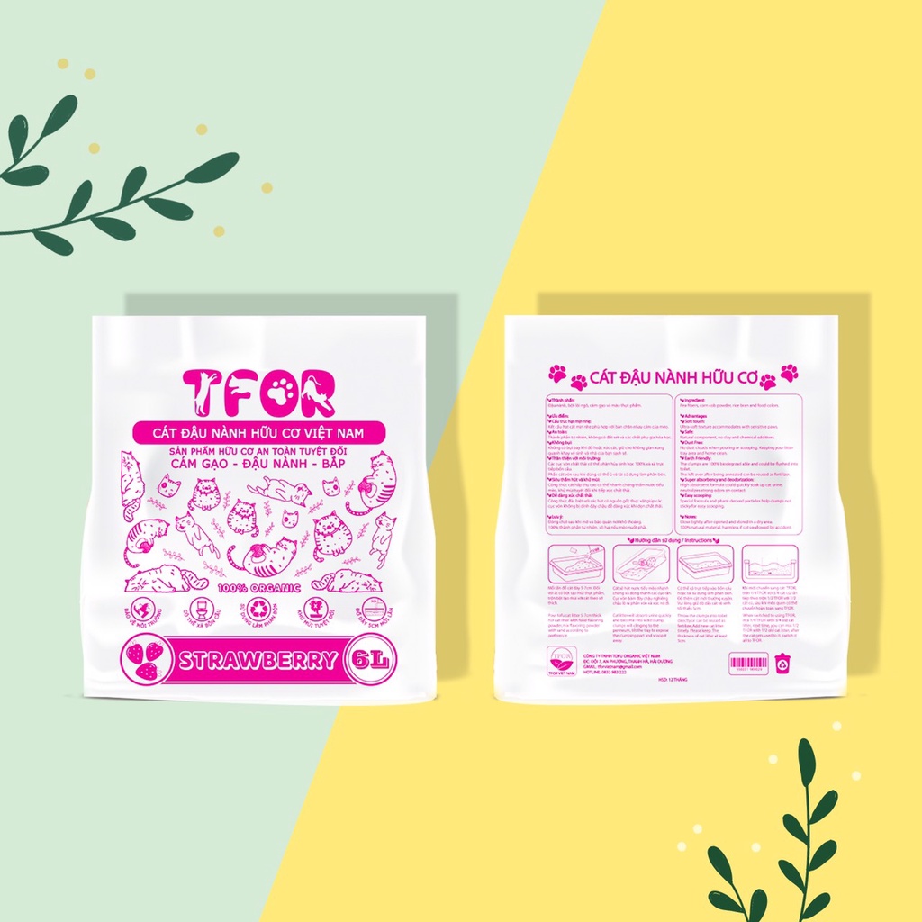 Cát vệ sinh đậu phụ TOFU cho mèo TFOR 6L