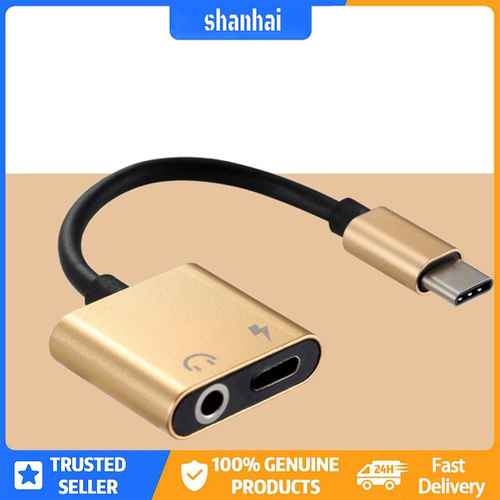 Bộ chuyển đổi cáp USB C sang Jack 3.5 Loại C Bộ chuyển đổi tai nghe 2 trong 1 Loại C 3.5mm