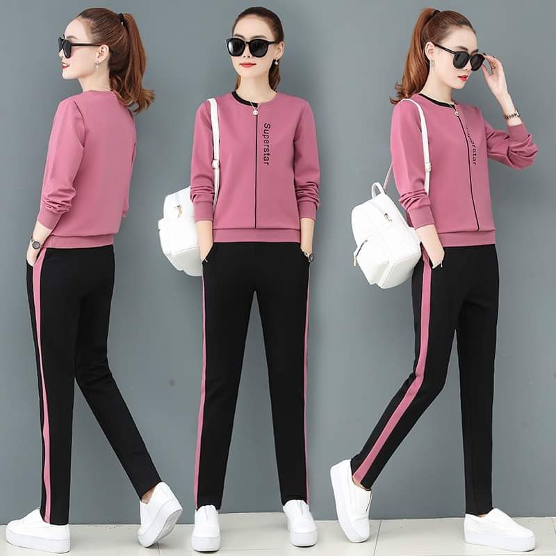đồ bộ nữ thu đông phối viền