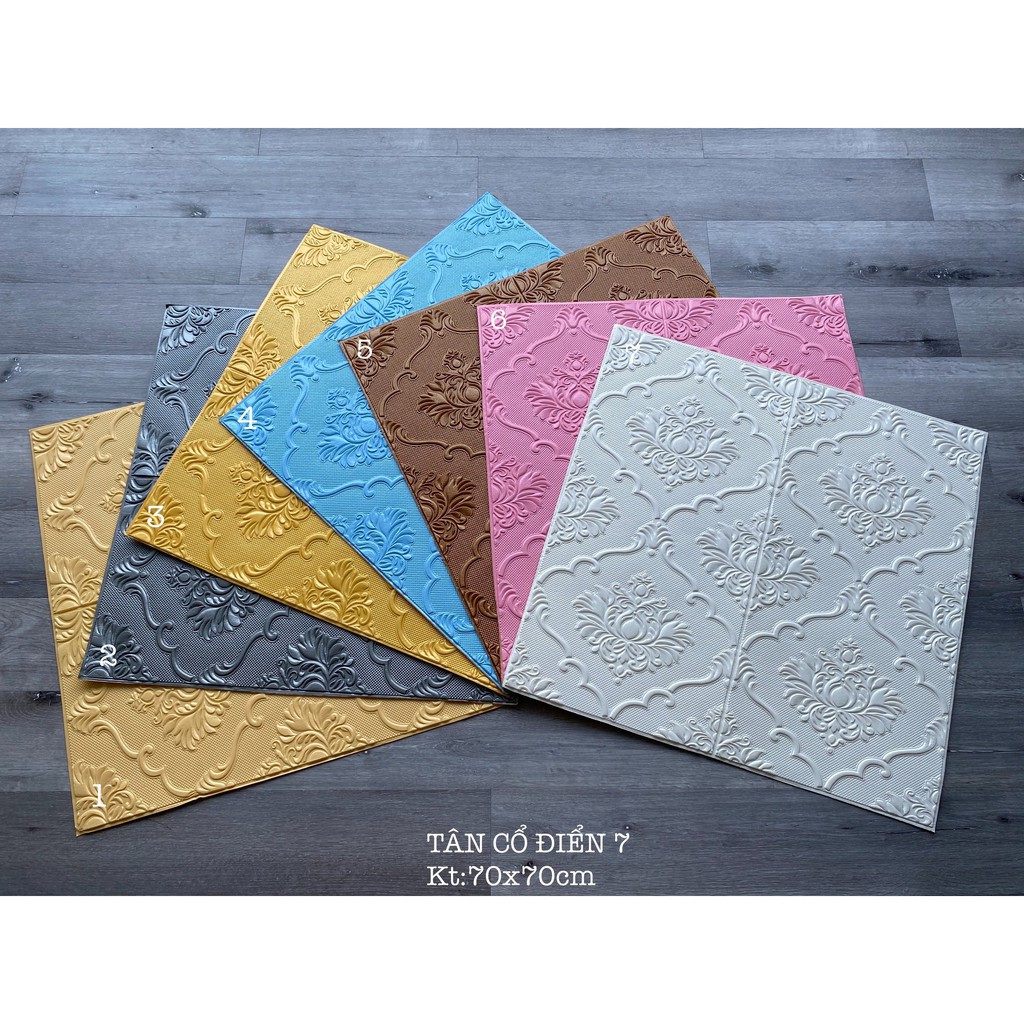 (RẺ NHẤT THỊ TRƯỜNG ) XỐP DÁN TƯỜNG TÂN CỔ ĐIỂN 7 HÀNG CAO CẤP, KT 70 X 70CM | BigBuy360 - bigbuy360.vn